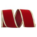 Reliant Ribbon Reliant Ribbon 99800W-908-10H Velvet Dynasty Wired Edge Ribbon - Scarlet - 4 in. x 20 yards 99800W-908-10H